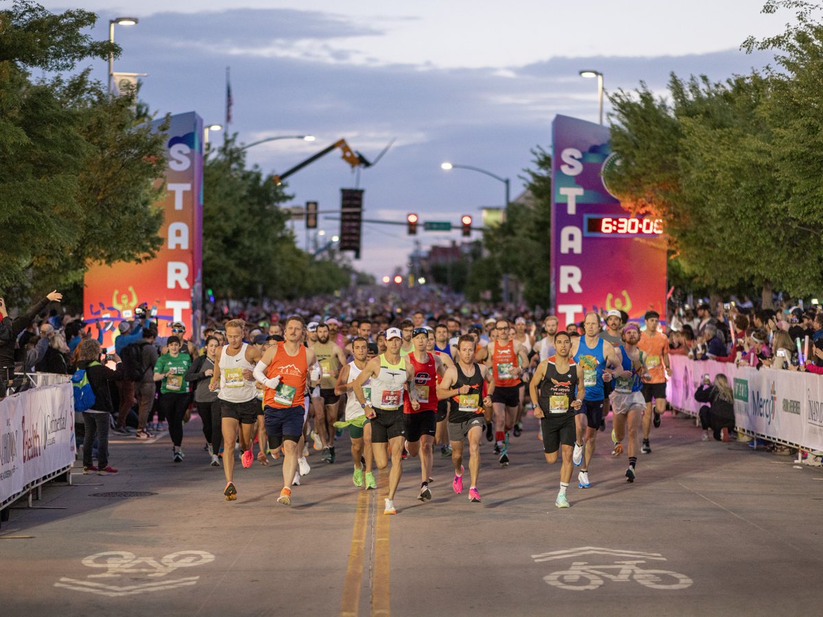 OKCMarathon's tweet image. AND THEY'RE OFF! Cheer on our 10,000+ Sunday runners as they make their way through the course. 📣 

Good luck to all our participants today, and THANK YOU to all runners, volunteers, sponsors and spectators for making this year's #RUNtoREMEMBER unforgettable.