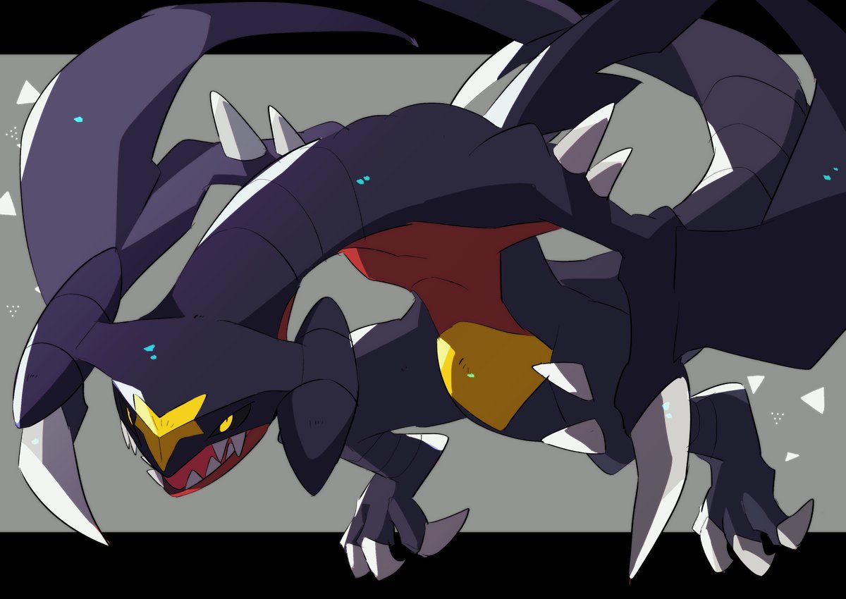 garchomp no humans pokemon (creature) open mouth colored sclera black sclera letterboxed sharp teeth  illustration images