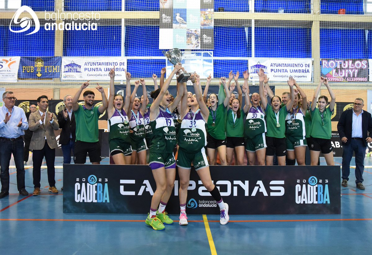 FAB_Andaluza's tweet photo. ⛹️♀️ ¡VAYA JORNADA FINAL DE #CADEBACF2023!
🏆 @CanteraUnicajaC se cuelga el oro tras una final de altos vuelos frente a @CABESTEPONA 🥈
🥉 @UNICORDOBAfeme1 termina con el bronce al cuello y el billete al Campeonato de España 🇪🇸
#baloncestoandalucia
👉 https://t.co/fHpBB22hXK https://t.co/xr2OuZpTjQ