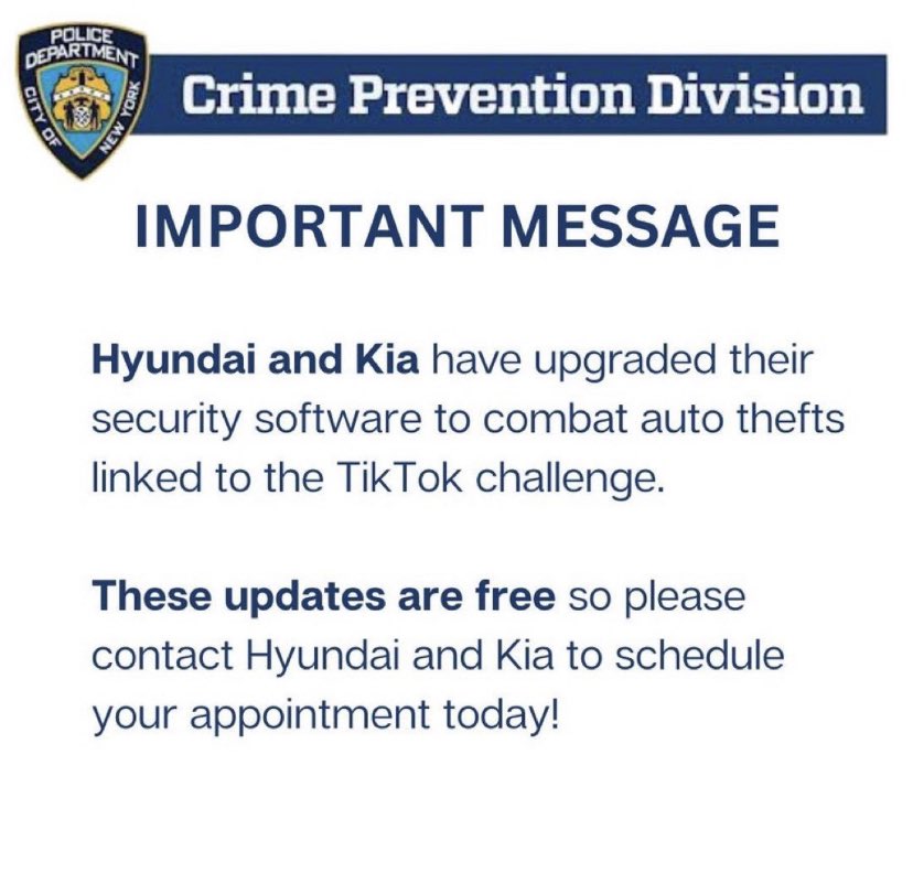 Here are some tips to protect yourself &amp; others from Hyundai &amp; Kia auto theft!🚨