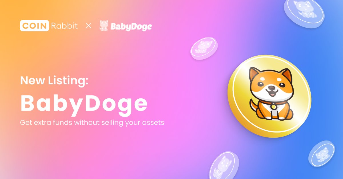 CoinRabbitLoans's tweet photo. Listing Alert 🛎

We're happy to announce new listing on CoinRabbit – @babydoge is here 🚀

Don't sell your #BabyDoge assets -> #HODL and get extra funds in 10 minutes with #CoinRabbit -> https://t.co/UdzMeRDlkW https://t.co/MPDo1eHefF