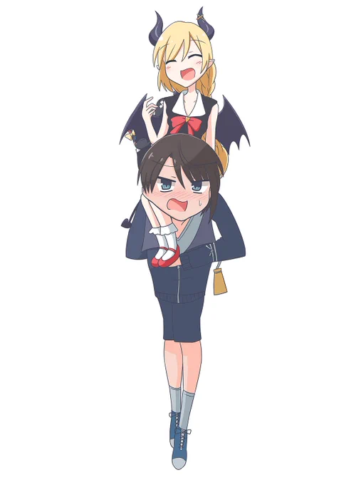 少女なちょこちゃんがスバちゃんに乗ってるように見えてきた…地獄くじ引きでこういう状況にならないかな…#癒月ちょこ新衣装予想 