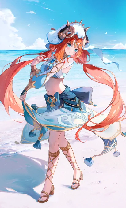 Tranquillity by the sea~   #原神 #Genshinlmpact #Nilou #ニィロウ
