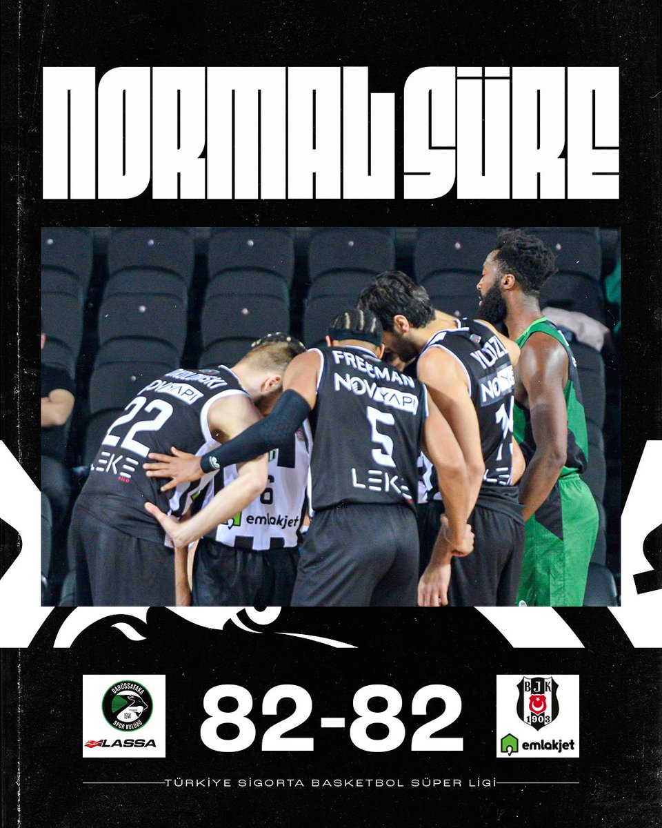 Türkiye Sigorta Basketbol Süper Ligi 27. Hafta 

Darüşşafaka Lassa 82-82 Beşiktaş Emlakjet | Normal Süre Sonucu

Karşılaşma uzatmaya gidiyor.
