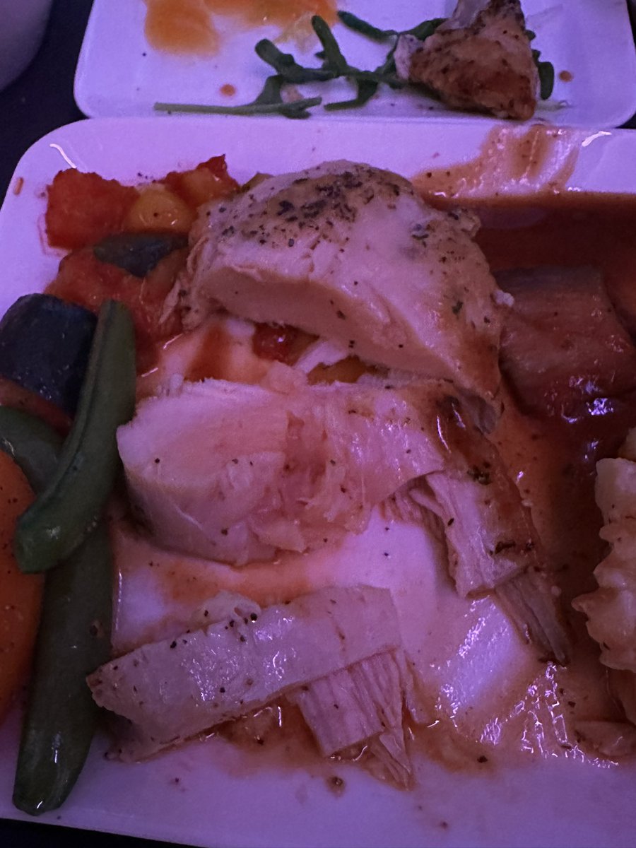 The poor side of #flyswiss  business class food, on a flight 9 April from Hong Kong to Zurich I was served Raw Chicken, two days later I am still suffering really bad stomach cramps, the staff agreed it was raw, they never. Temperature checked the food they served me.
