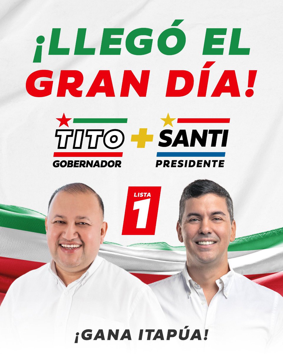 TitoVergaraPy's tweet photo. ¡Salí a votar! #VamosAEstarMejor https://t.co/lt9jyIWG1p