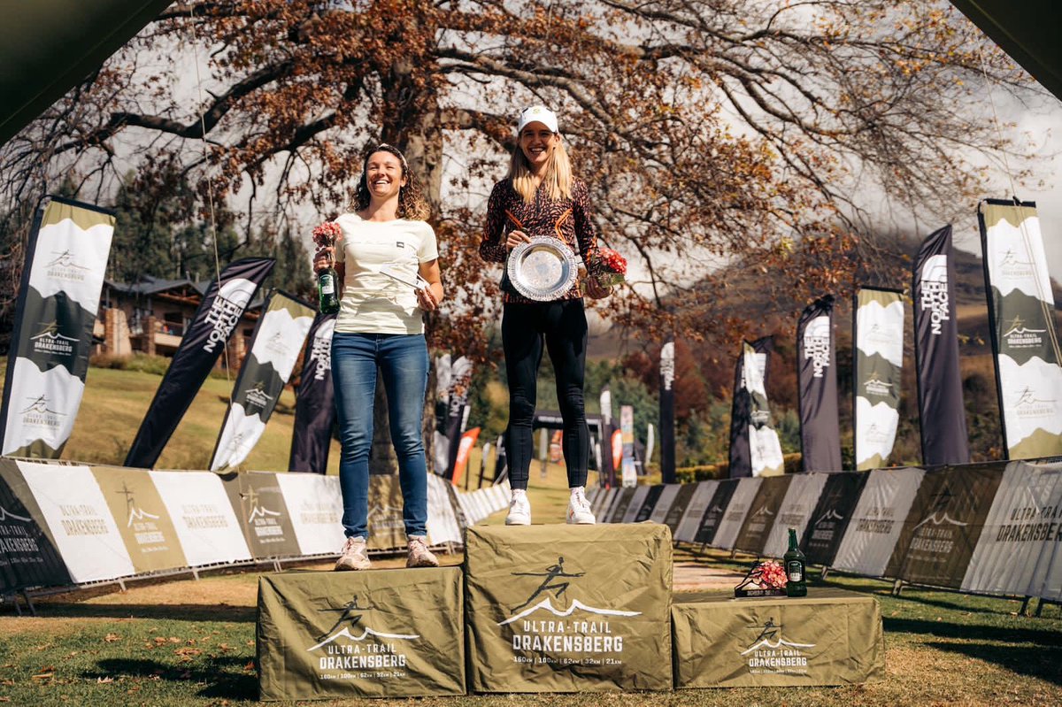 The 2023 #SDR32 women’s podium! 💥

Landie Greyling swept the field of the Sundowner Run away, winning with twenty minutes to spare! ⚡⚡

🥇Landie Greyling🇿🇦03:29:22
🥈Sumé van Heerden 🇿🇦03:49:45
🥉Christy Richards 🇿🇦03:53:36

#UltraTrailDrakensberg 
#UTD2023