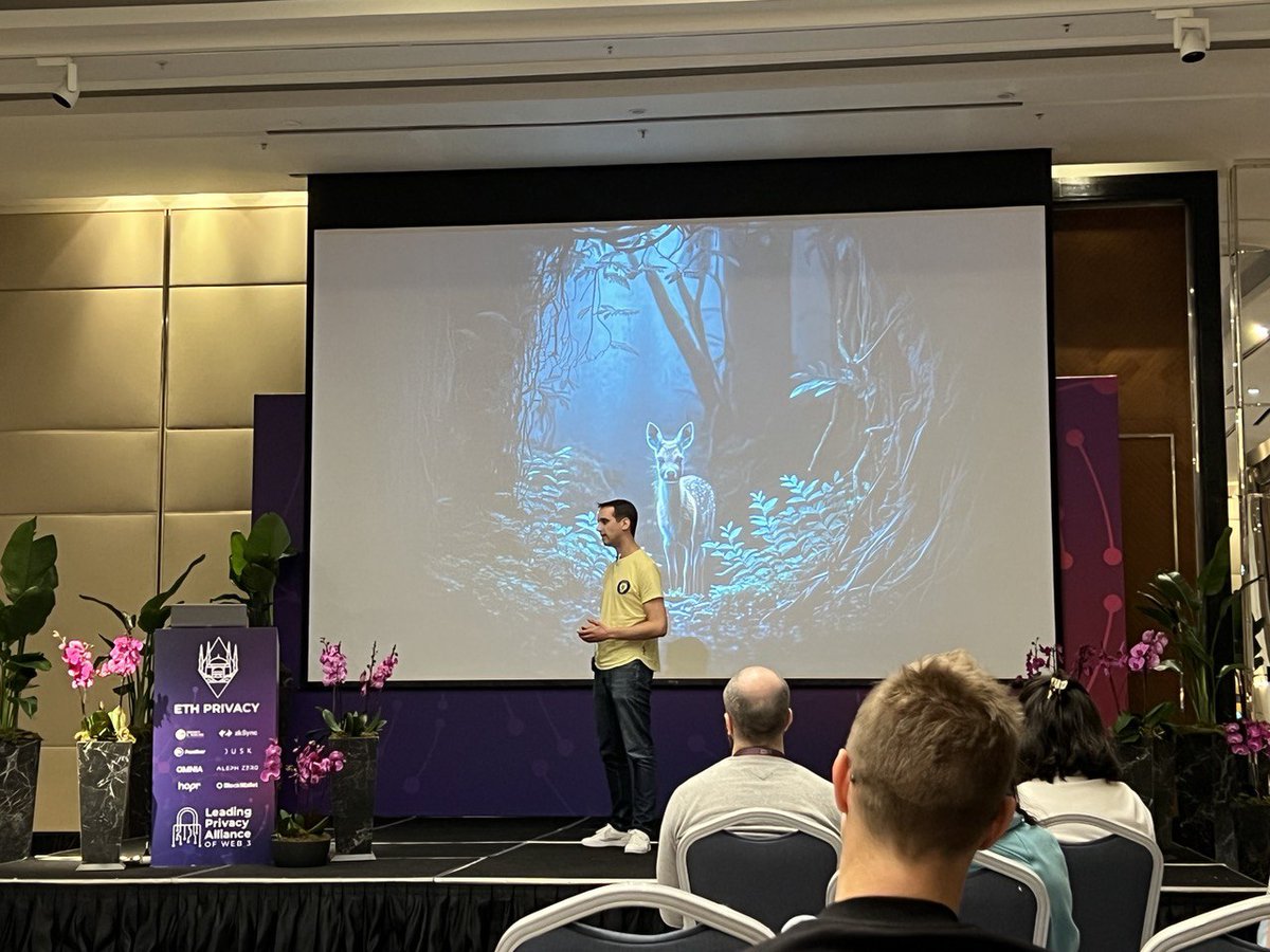 hoprnet's tweet photo. Our very own @SCBuergel on stage at #ETHPrivacy Istanbul 🥳
How do we heal the dark forest? https://t.co/k2cMGWCasg