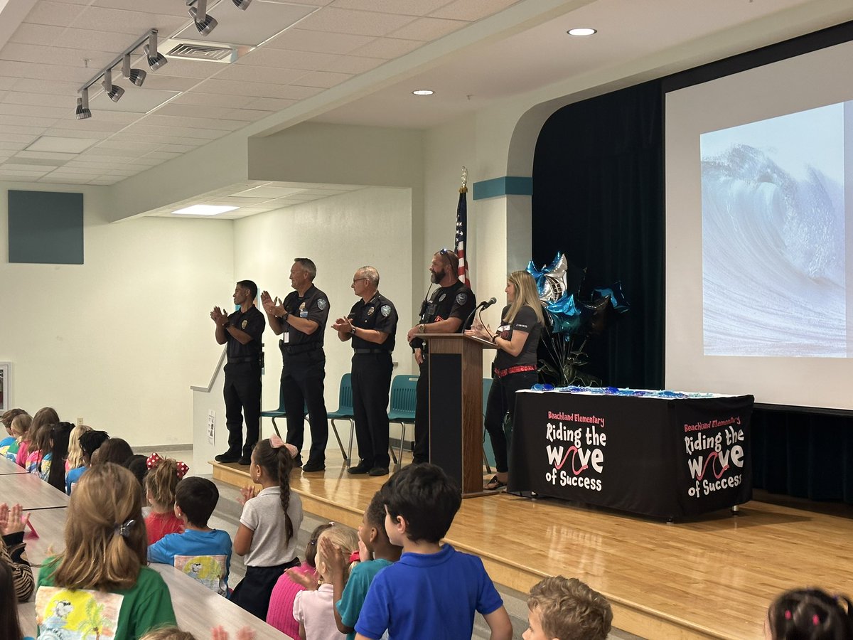 We are excited to announce that Officer McFarland at Beachland Elementary was selected as the National School Resource Officer of the Year for Region 1.  Thank you for your service and dedication to the safety of our students and staff members at Beachland Elementary.