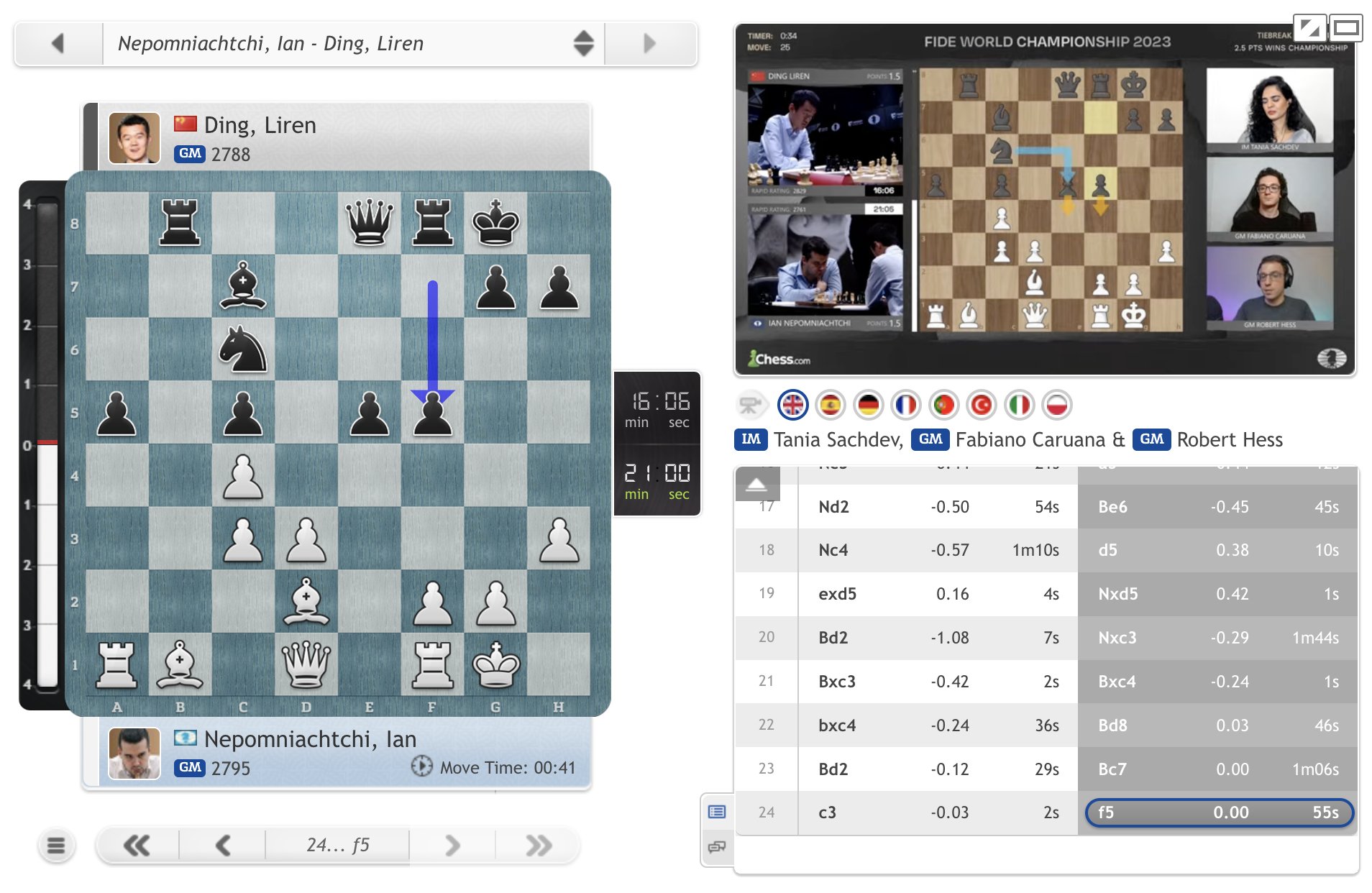 chess24.com on X: Ding Liren senses blood!   #NepoDing #c24live  / X