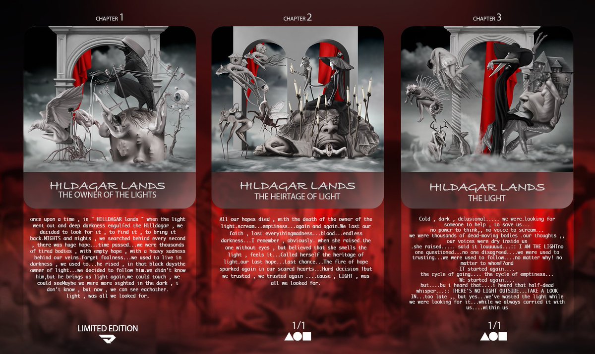 ⭕️HILLDAGAR LANDS SERIES

 This story Includes three pieces, each piece has a story in description and they’re completing each other.

i tried to scream what I wanted to mention using symbols🌬

 ⭕️Check out the pieces below🔻