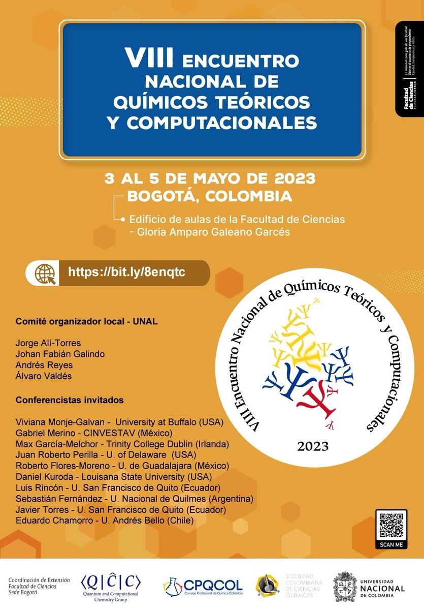 QccUnal's tweet photo. Esta semana vuelve el Encuentro Nacional de Químicos Teóricos y Computacionales. ¡Los esperamos! https://t.co/YbXYkBPKWt