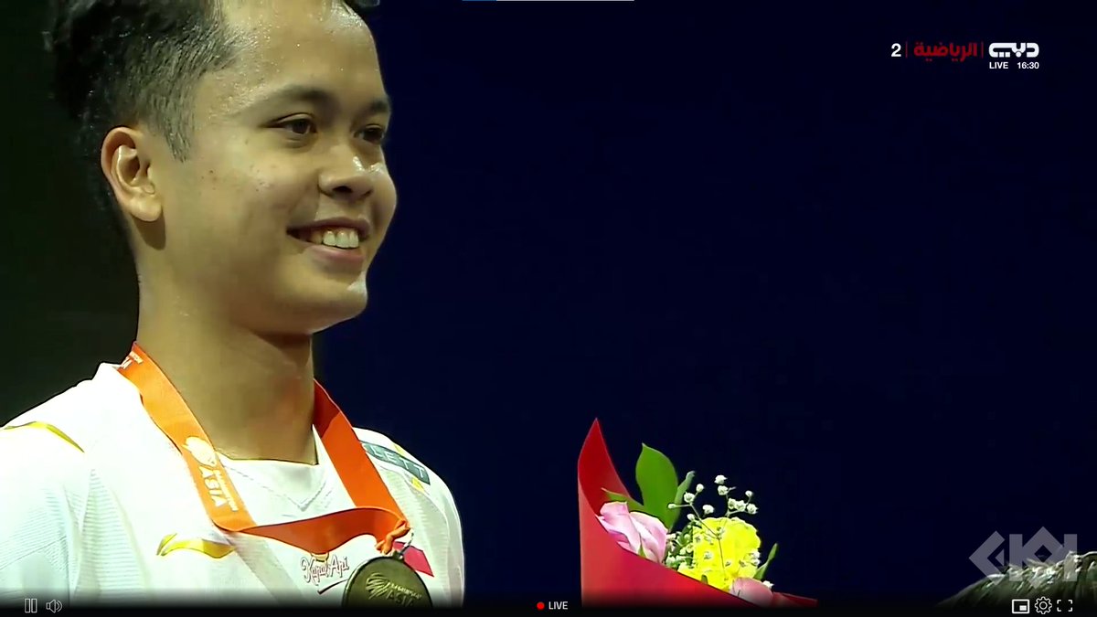 BadmintonLive1's tweet photo. Podium Juara Badminton Asia Championships 2023  - Men's Singles

🥇Anthony Sinisuka Ginting [2/🇮🇩] 
🥈LOH Kean Yew [7/🇸🇬]
🥉Lu Guang Zu [🇨🇳] &amp; Kanta Tsuneyama [🇯🇵]

Congrats guys !! https://t.co/rvq38ZDkFo