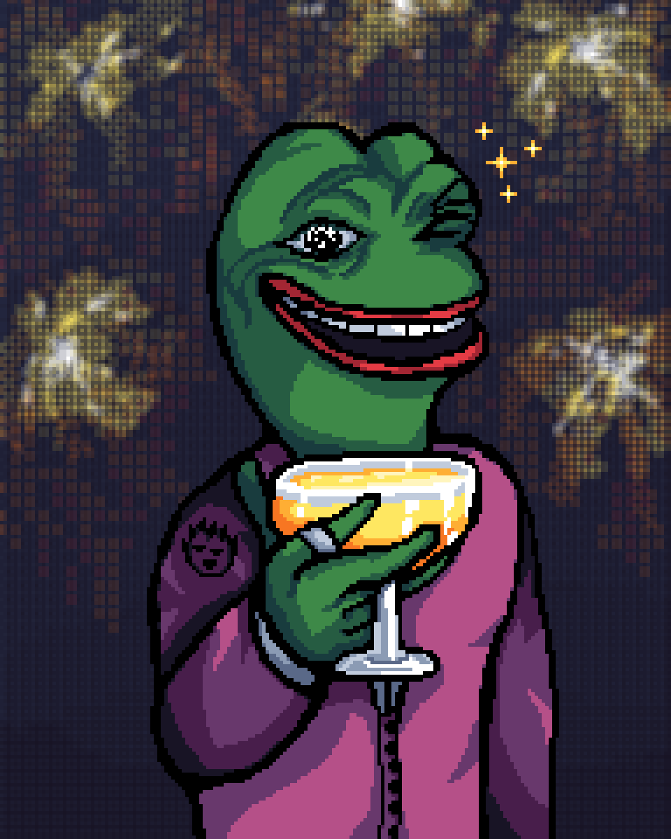 GM! I drew a lot of Toads lately, so of course it had to happen.

🐸I bring you the master of trades, connoisseur of NFTs - The Great Frog on <a href="/RaresamaNFT/">Raresama - NFT Marketplace</a>! 

💰Rumors say this art will bring luck and prosperity to its holder, but NFA.

🔽Bidding Link below!