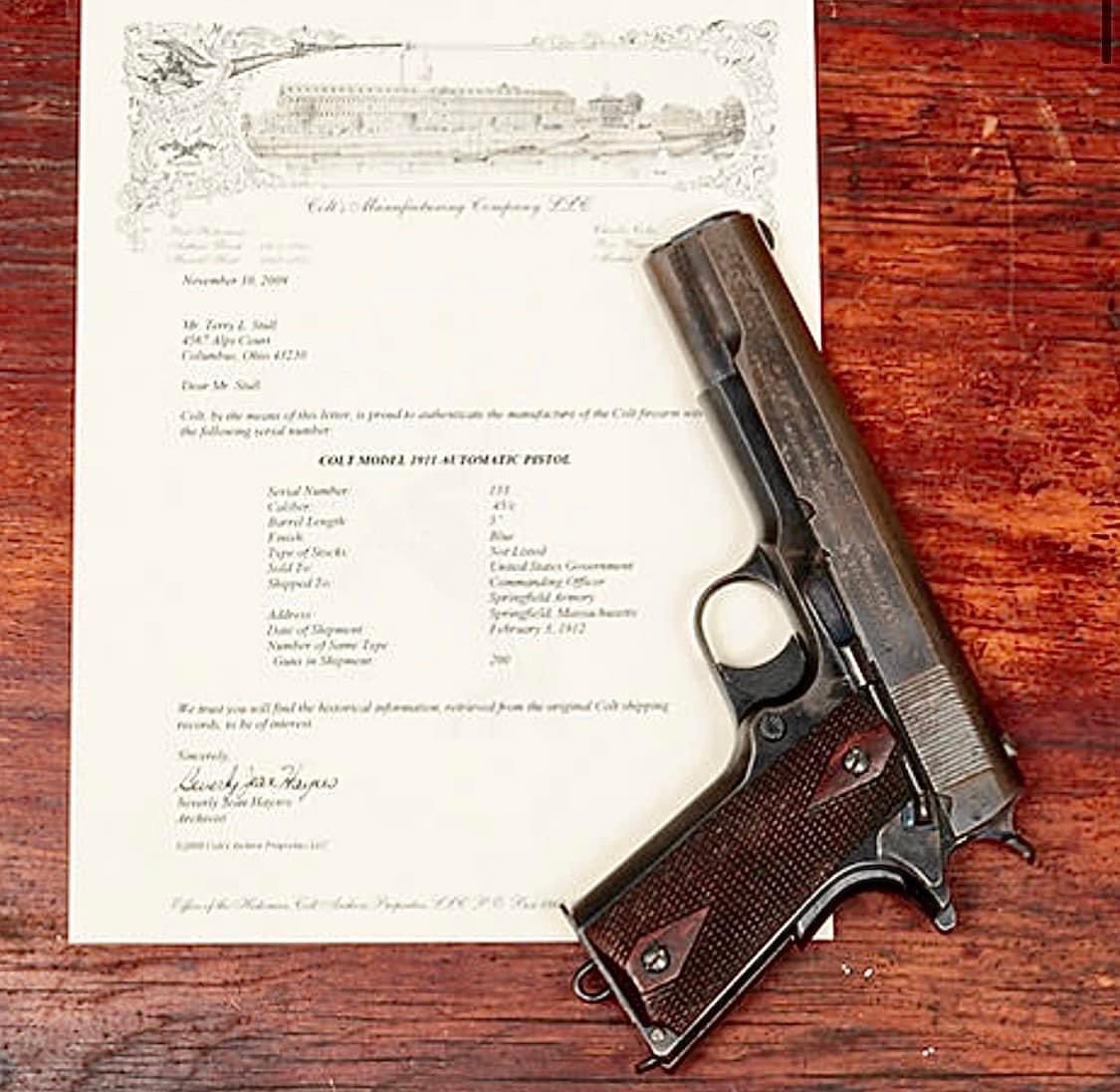Garthsauctions's tweet photo. The #Firearms and #Militaria Collection of the late Judge Henry E Shaw, Jr. 

Preview: May 1-5, 10am-5pm
Auction: May 6, 10am EDT
https://t.co/XIcQptsTbM

315 lots including an early #Colt #Model1911 semi automatic #pistol (serial #133) https://t.co/vRgh2oNmQO