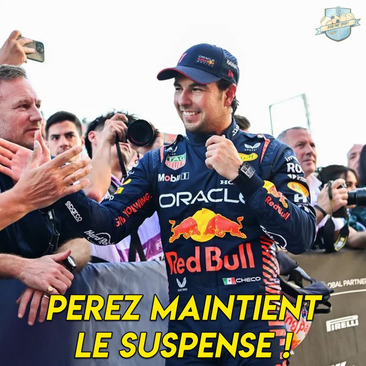 🚨[#Formula1]  Week-end parfait pour Sergio Perez ! Le pilote Red Bull s'impose sur le circuit de Bakou 🇦🇿, après sa victoire lors de la course sprint , et revient à 6 pts de Verstappen🏎️
🥇 Perez 🇲🇽 - Red Bull
🥈 Verstappen 🇳🇱 - Red Bull
🥉 Leclerc 🇲🇨 - Ferrari
#AzerbaijanGP #F1