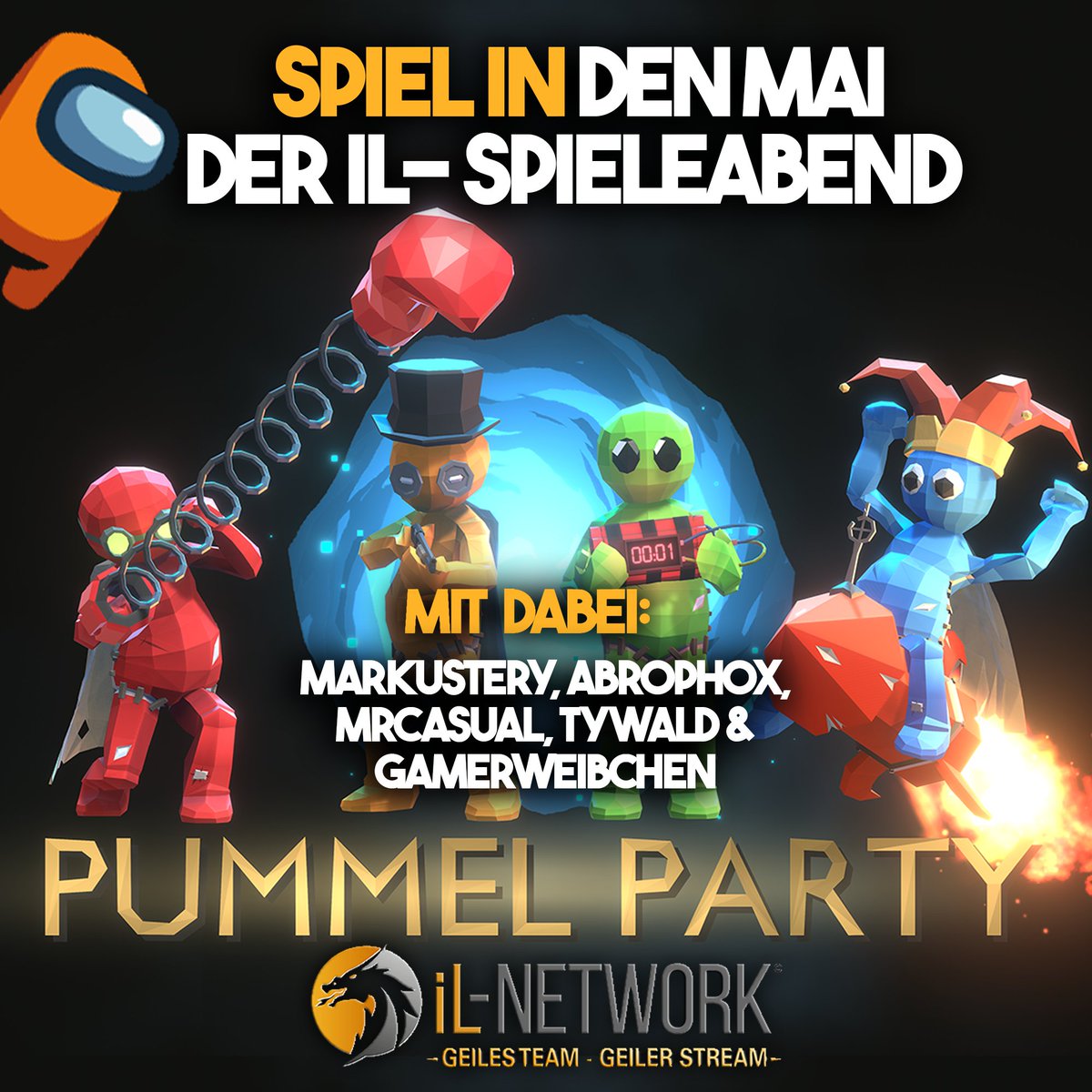 il_network_'s tweet photo. 🚨Seid heute Abend ab 20 Uhr auf Twitch mit dabei und verbringt mit uns unterhaltsame Stunden ! Wir spielen in den Mai 🎮 mit 
@Gamerweibchen  @Markustery  @mr_casual_tv  @MightyTywald  @abrophox_gaming 
Wir freuen uns auf euch 📷 🔴https://t.co/jbAf6J7h5d

#Twitchhost #TwitchDE https://t.co/2yOrFPp56x