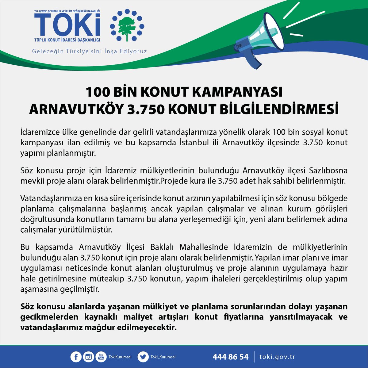 Toki_Kurumsal's tweet photo. 📢  100 BİN KONUT KAMPANYASI ARNAVUTKÖY 3.750 KONUT BİLGİLENDİRMESİ... https://t.co/PTEwJiHAwq