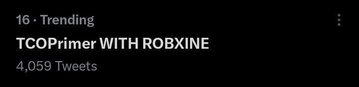 We are now trending on sixteenth spot with four thousand fifty nine tweet counts. Let’s keep the fresh tweets coming, Shortcakes!

TCOPrimer WITH ROBXINE
#RobXine