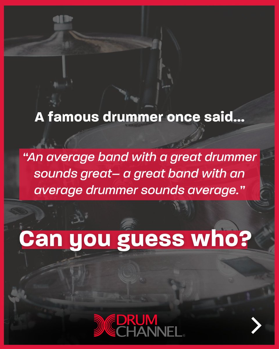 DrumChannel's tweet photo. A famous drummer once said: “An average band with a great drummer sounds great - a great band with an average drummer sounds average.” Can you guess who? 🤔

#drumchannel #drumming #musiceducation #artblakey #gingerbaker #buddyrich https://t.co/Zg6iSQaUHX