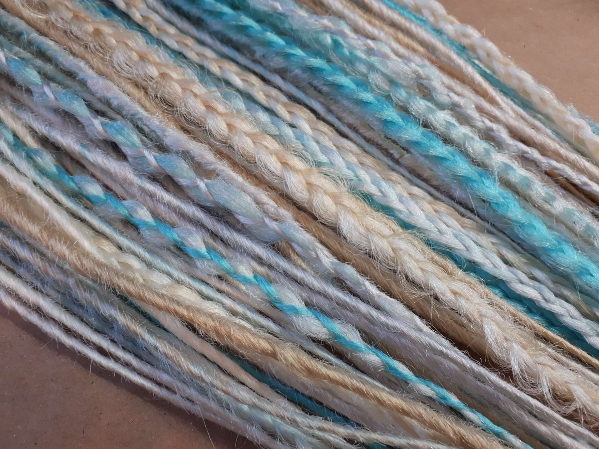 K_Dreadlocks's tweet image. Excited to share the latest addition to my #etsy shop: Light Blue Icy Blonde Dreads, Custom Ocean Mixed Full Set Dreadlocks, 40x DE or 80x SE Synthetic Dreadlock Hair Extensions etsy.me/3LCVBRD #kanekalon #dreadextensions #dreadlockextensions #hairextensions