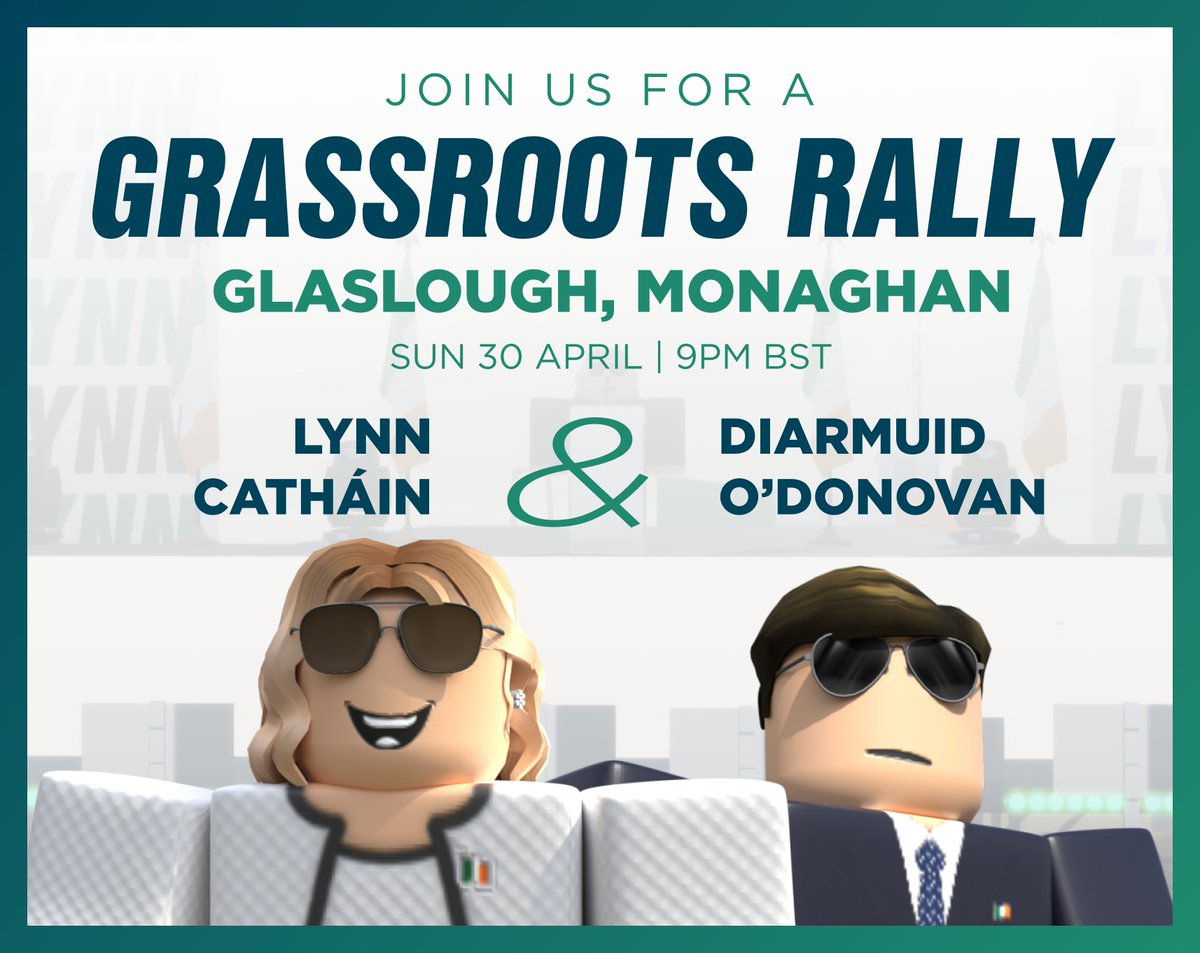 Join Lynn this evening at 9pm in Glaslough for a rally with the Leader of the Opposition <a href="/Deearmud/">DiarmuidODonovan CI</a>.

Sign up here 👉 discord.gg/8bgrmxmXWd