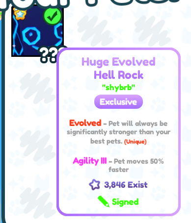 🔥 GIVEAWAY - Signed Evolved Hell Rock! 🔥 To enter: 1. Follow @shybrb 2. Like & Retweet 3. Comment your username 🎉Winners will be announced in 24 hours! #PetSimulatorX #PetSimX #Giveaway