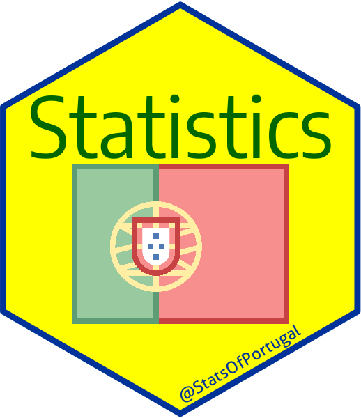 StatsOfPortugal's tweet photo. Hexagon sticker (hexSticker) in R for the logo profile picture of @StatsOfPortugal 
#Rstats #hexsticker https://t.co/xMYqmqsULk