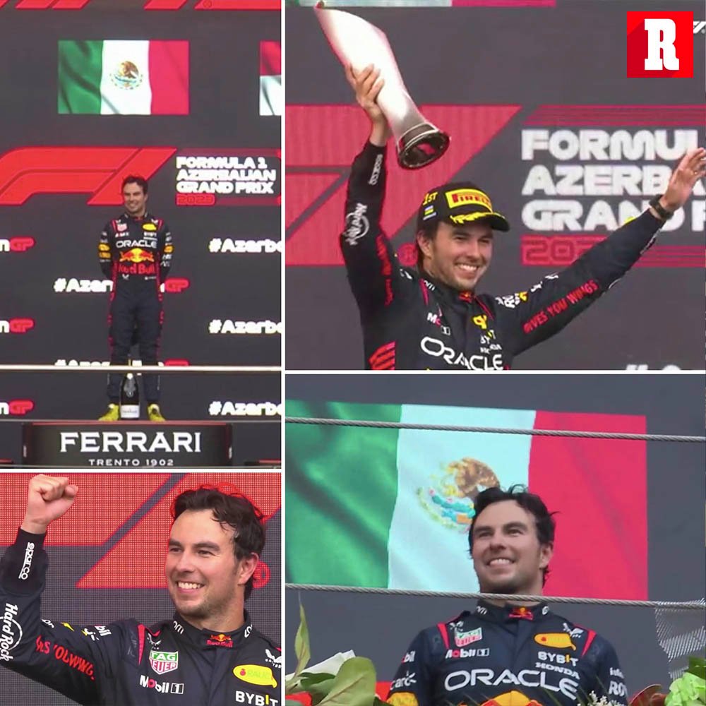 record_mexico's tweet photo. ¡CELEBRALOOOO CHECO!

Sonó una vez más el himno de México en la máxima categoría del automovilismo. Checo Pérez sigue demostrando el talento que tiene y que es capaz de pelear el título ante Max Verstappen.

Gran fin de semana para el mexicano, sumó 33 puntos, 25 de la victoria y 8 de la Sprint Race y además fue elegido Piloto del Día.

https://t.co/HsbxQpPyMA