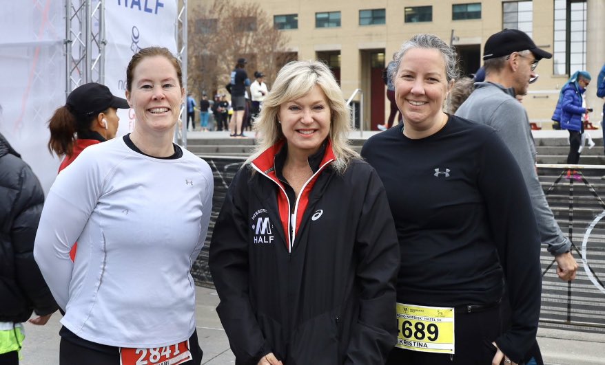slichterman's tweet photo. We did it! Another run finished ✅ Love running in #MyMississauga and great to be out with @KZietsma @RobTrewartha @Chris_Fonseca3 @gkentsco @BonnieCrombie Thanks @MississaugaHalf for a great event! #TimeForBreakfast https://t.co/XD6VChJICp