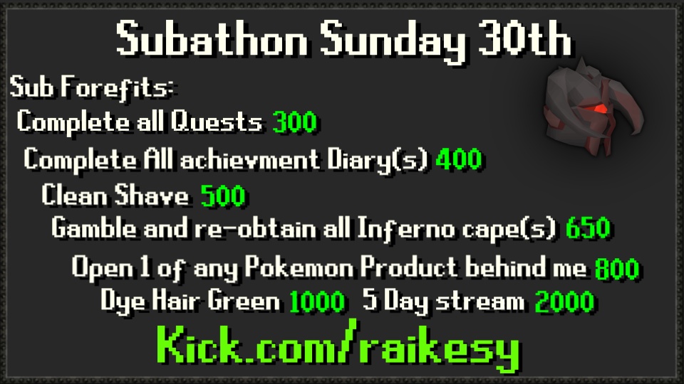 Raikesyowns's tweet image. Good afternoon! Today I'm doing my first Subathon over on kick.com/raikesy

We have alot planned, from community masses/events &amp;amp; some bonus forfeits for anyone who likes to see me suffer😅

It's gonna be a good time come on over😊
