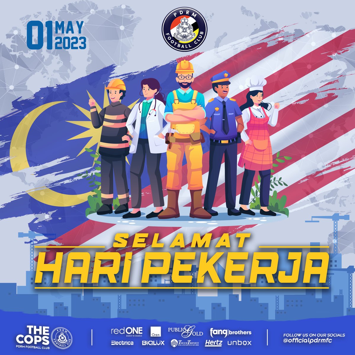 pdrmfcmy's tweet photo. 𝗦𝗘𝗟𝗔𝗠𝗔𝗧 𝗠𝗘𝗡𝗬𝗔𝗠𝗕𝗨𝗧 𝗛𝗔𝗥𝗜 𝗣𝗘𝗞𝗘𝗥𝗝𝗔

"Pekerja Pemangkin Wadah Malaysia Madani"

#pdrmfc #sangsakabiru #upthecops https://t.co/DLPRWsa42t