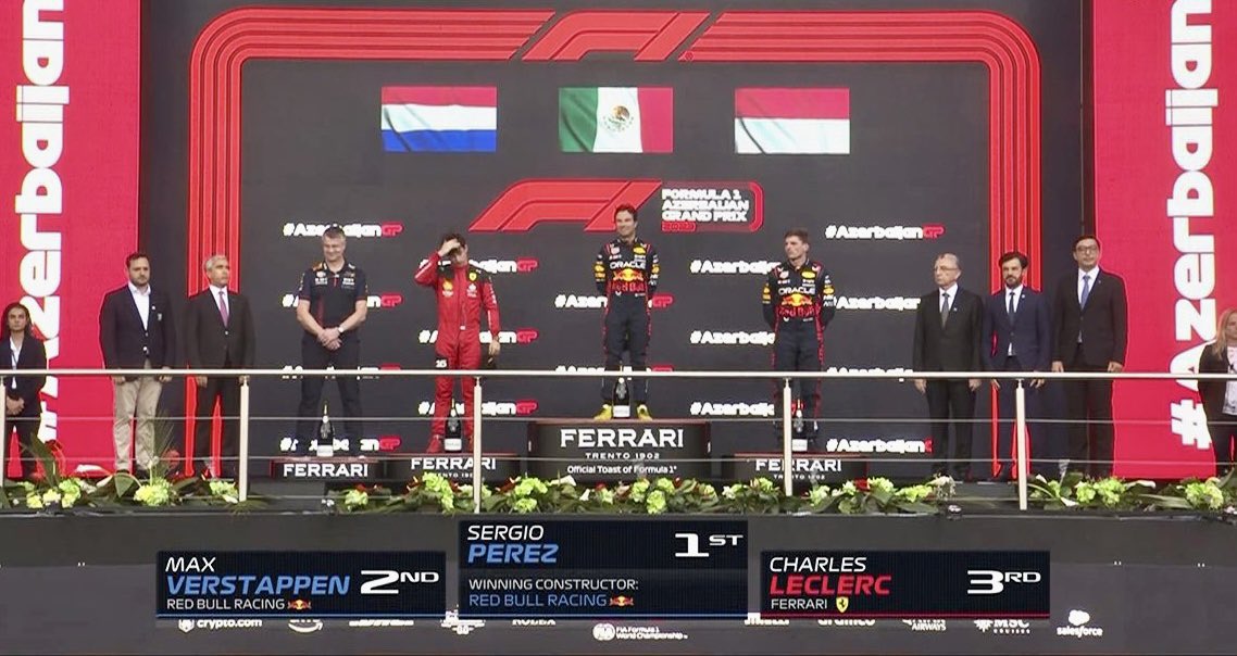 chacho_lml's tweet image. Ca-rre-rón!!!!!!
Triunfo de Checo en Azerbaiyán. La bandera de México en alto. 
Sensacional Checo Pérez!!!!!