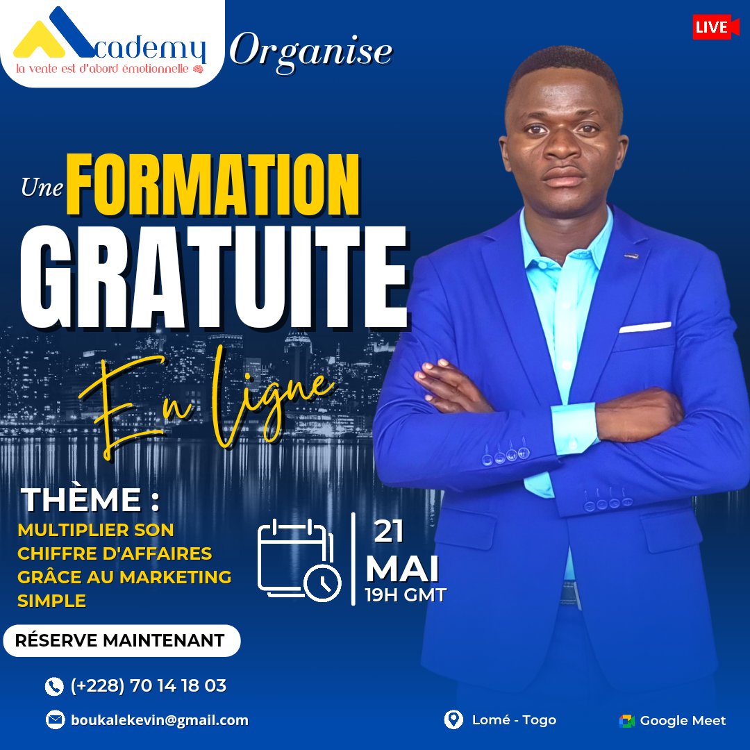 KBoukale's tweet photo. ⛔ URGENT ! ⛔ 

Que diriez-vous d'une formation GRATUITE où je vous partage mon expérience en direct ? 

Si ça t'intéresse, remplis le formulaire pour réserver ta place 👉 https://t.co/5yLZd20EJX

C'est entièrement Gratuit !

#LaVenteEstDabordEmotionnelle🧠 https://t.co/YfNoZPMjtT