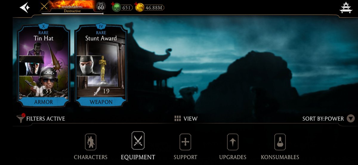 whailler4ever's tweet photo. Nasty reward system 
AMT Normal round 5: 110;
AMT Fatal round 3: 160
Now maxed Tin Hat, what next?
No accessory! Weird. 
#mkmobile #mkmobilegame https://t.co/eAbzRcPvaU