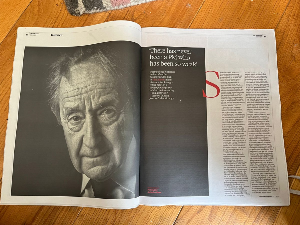 My interview in today's @ObsNewReview about #JohnsonAt10, co-written with @RaymondNewell_.

In bookshops next Thursday.

Amazon:
amzn.to/3TDbytH

Waterstones:
tidd.ly/42nlyLx