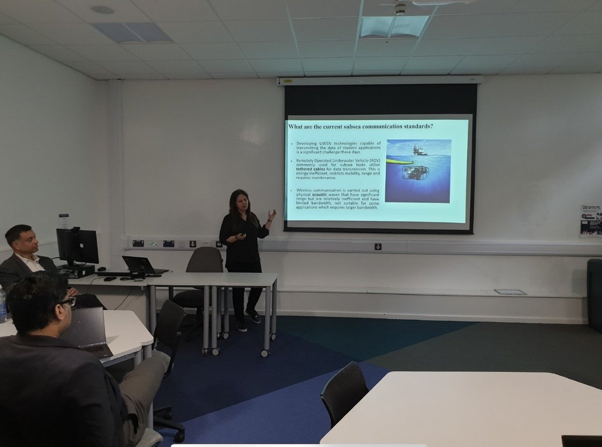 WaikeungFung1's tweet photo. Delighted to have Prof R. Prabhu and Dr @nazduneh  from @RobertGordonUni giving seminars in @CardiffMetTech at @cardiffmet. 

1. Optical Fibres and their application in sensing
2. Hybrid Underwater Wireless Communications

#rgu #cardiffmet https://t.co/vZOnkpcXKn
