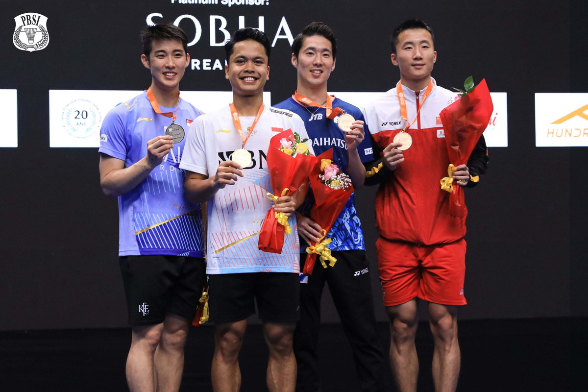 INABadminton's tweet photo. Anthony Sinisuka Ginting sukses persembahkan medali emas Badminton Asia Championships 2023. Selain itu, Dejan Ferdinansyah/Gloria Emanuelle Widjaja sumbang medali perunggu untuk Indonesia. Selamat untuk keduanya!

#BAC2023 https://t.co/hSANkakVKZ