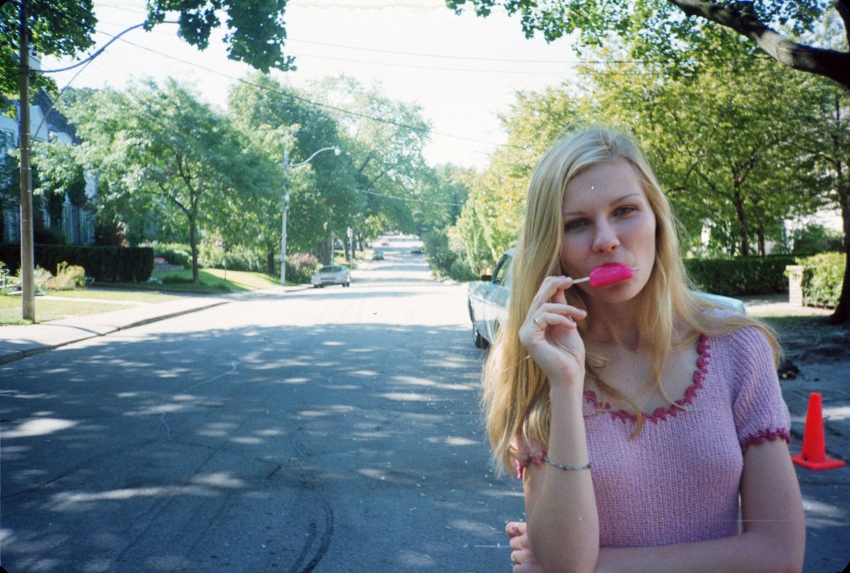 Criterion's tweet photo. 🌸 Good morning and happy birthday to the exquisite @kirstendunst! Here she is in one of her most beautifully vulnerable and complex performances as Lux Lisbon in Sofia Coppola's THE VIRGIN SUICIDES (1999). 🌸

📷 by Corrine Day https://t.co/lXquRI8S3U