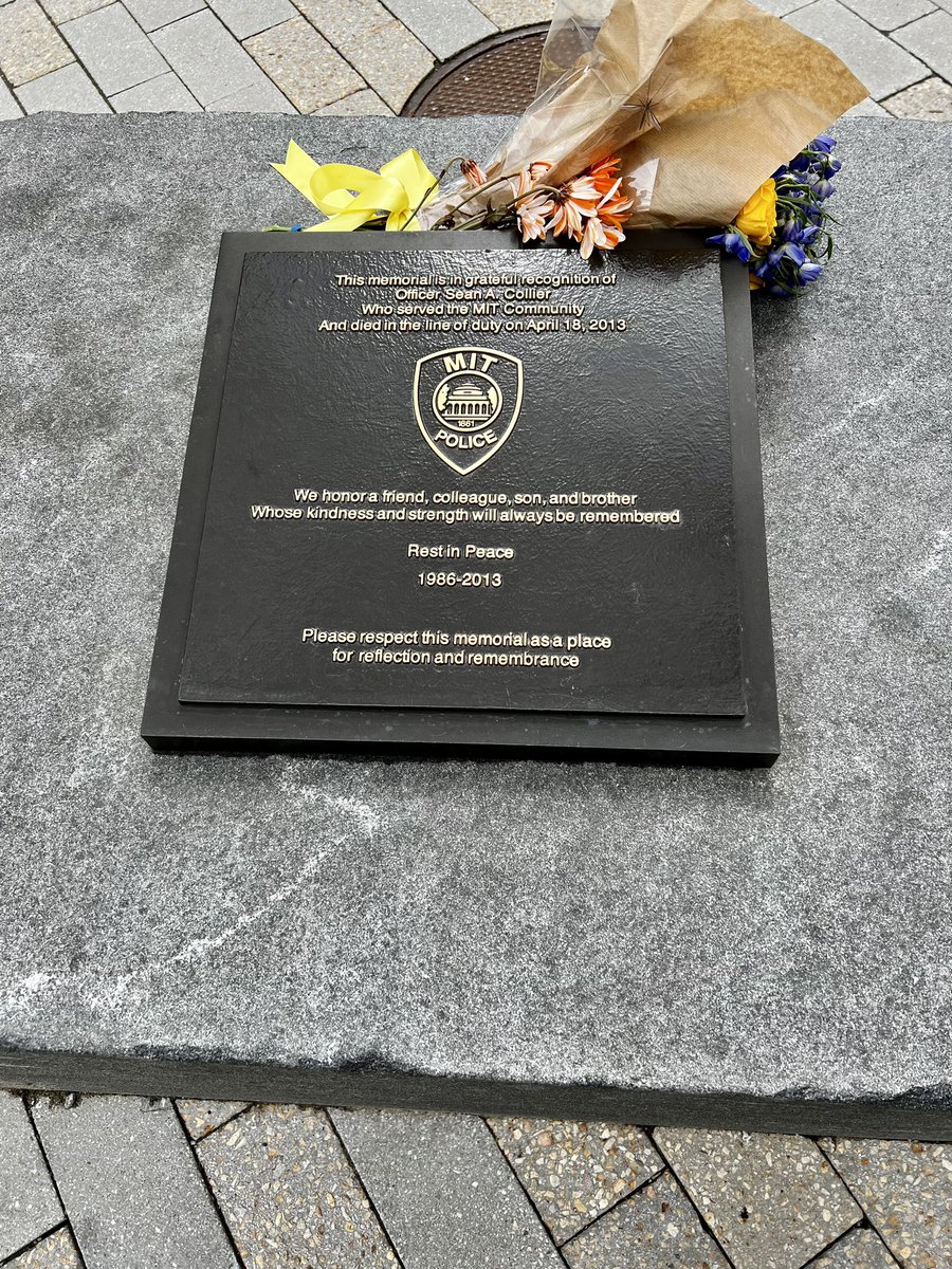 WilmingtonMAPD's tweet photo. This morning, WPD officers attended the 10th anniversary memorial ceremony for @MITPolice Officer #SeanCollier. We were honored to be there not only in support of our brother and sister officers of the MIT Police Department but also in support of Sean’s family. #WilmingtonMA https://t.co/iv82NZUy7b