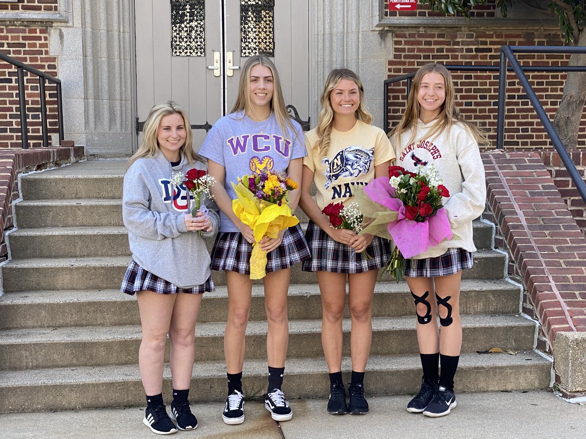 Ursuline Academy (@uawilmington) on Twitter photo Celebrating the Class of '23's college commitments! From left to right: Sydney Aiello, tennis at D-III <a href="/DeSales/">DeSales University</a>; Hannah Kelley, basketball at D-II <a href="/WCUofPA/">West Chester University</a>; Amanda Ballard, <a href="/NavalAcademy/">U.S. Naval Academy</a>; & Clare Kornacki, cross country and track & field at D-I <a href="/saintjosephs/">Saint Joseph’s University</a>
<a href="/UARaiders/">UARaiders</a> Celebrating the Class of '23's college commitments! From left to right: Sydney Aiello, tennis at D-III <a href="/DeSales/">DeSales University</a>; Hannah Kelley, basketball at D-II <a href="/WCUofPA/">West Chester University</a>; Amanda Ballard, <a href="/NavalAcademy/">U.S. Naval Academy</a>; & Clare Kornacki, cross country and track & field at D-I <a href="/saintjosephs/">Saint Joseph’s University</a>
<a href="/UARaiders/">UARaiders</a>