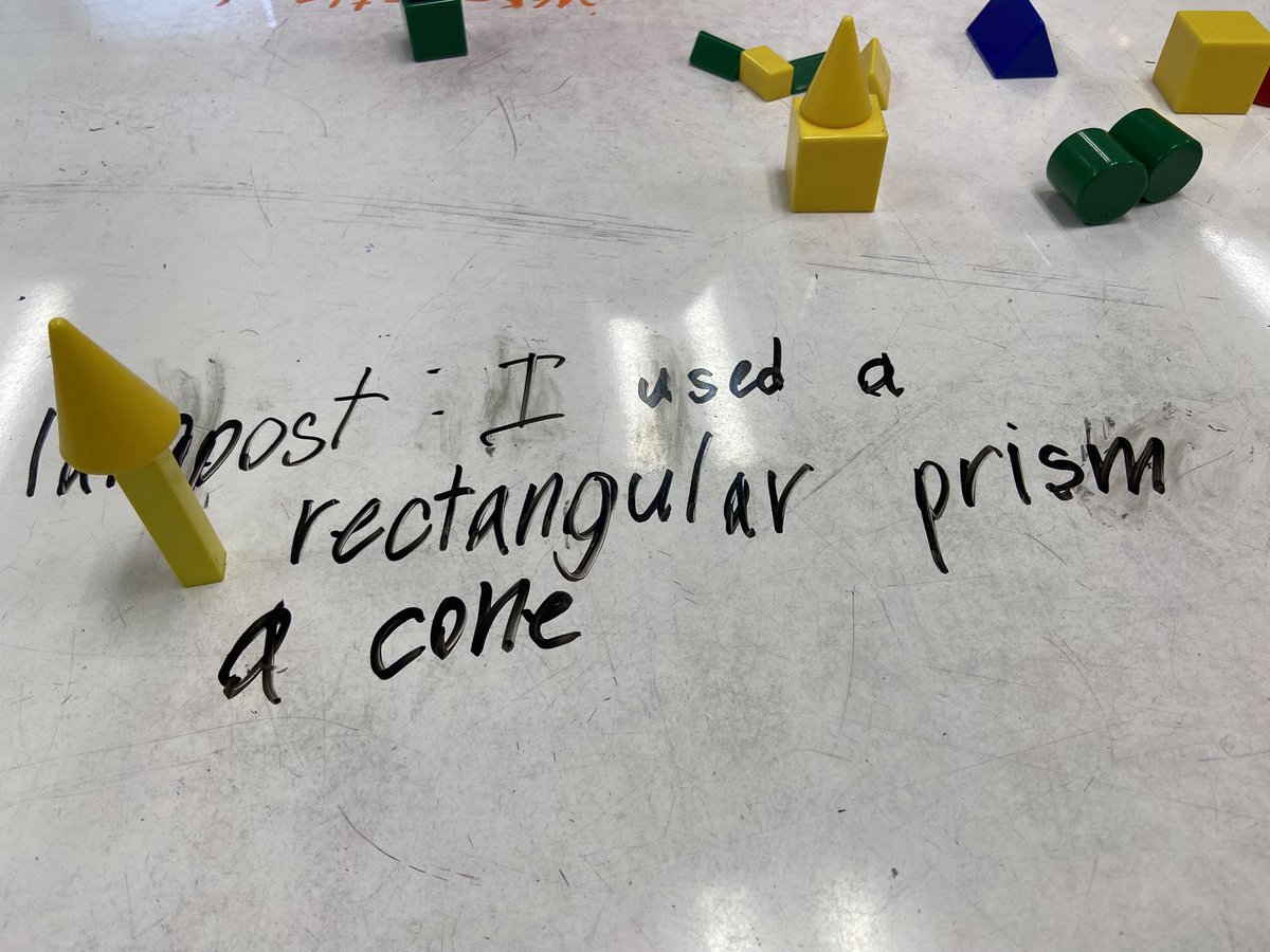 MrsMontegudo's tweet photo. Using 3D shapes to create objects. @HebronValleyES https://t.co/XwVPihgQ0Y
