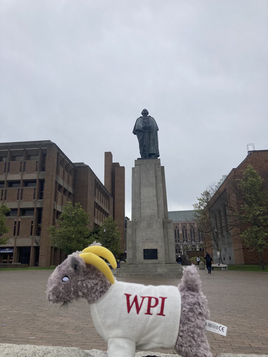 Apolonia1975's tweet photo. Many thanks @UW McNair Scholars Program for hosting the GEG Symposium and Graduate School Fair. @gompei enjoying his time with Harry the Husky and the amazing students and staff at UW. Heading back to @wpigradstudies but already looking forward to next year’s conference. #gograd https://t.co/i2htpTZnMa