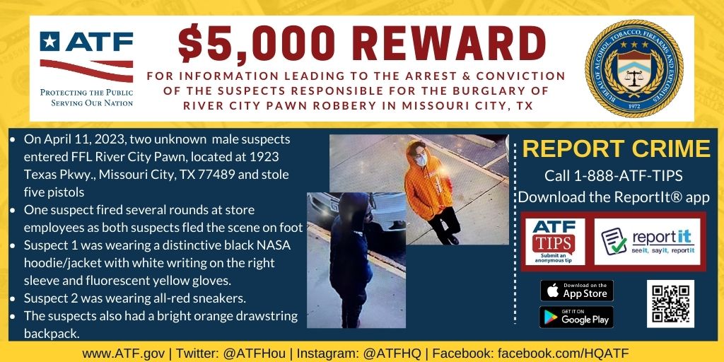 ATF Houston on Twitter "ATFHou is offering a reward of up to 5,000 for information leading to