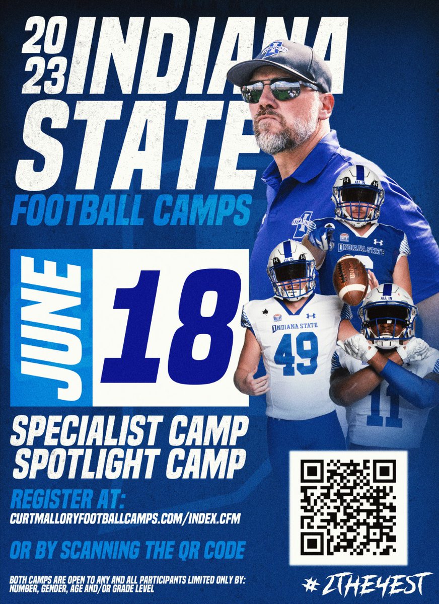 Recruits! Come compete and showcase your talents in Terre Haute! Scan the QR code to register!

June 18th! Both Specialist and Spotlight Camp! #2THE4EST