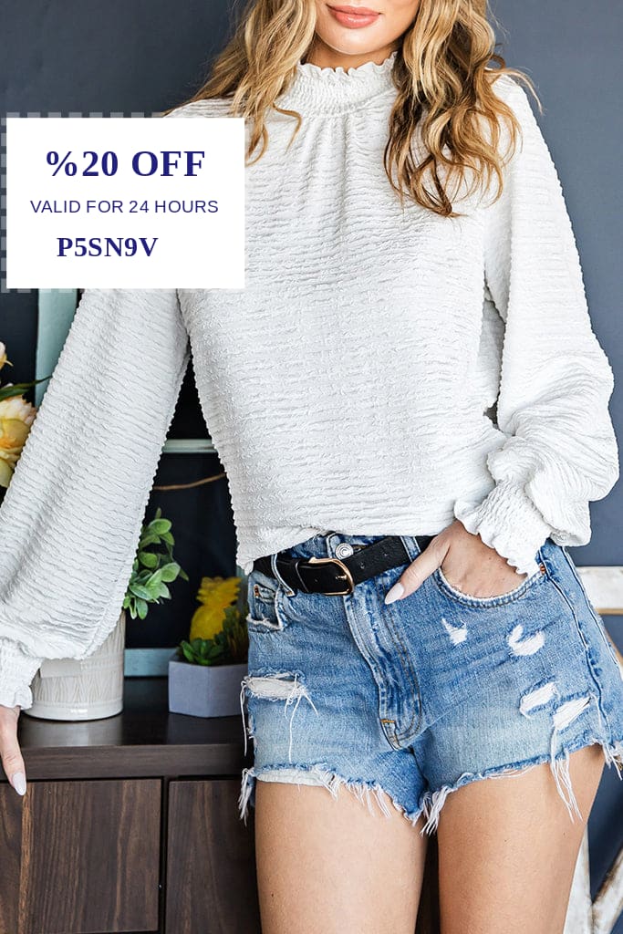 LAGCoffe's tweet photo. Check out this product 😍 Frill Trim Balloon Sleeve Textured Blouse 😍 
by Trendsi starting at $35.99. 
Shop now 👉👉 https://t.co/yIN9EdNf4v https://t.co/nT6nVvJpEs