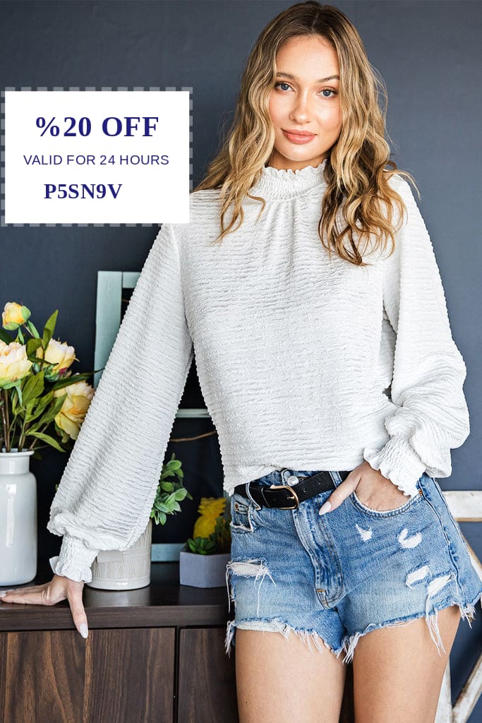 LAGCoffe's tweet photo. Check out this product 😍 Frill Trim Balloon Sleeve Textured Blouse 😍 
by Trendsi starting at $35.99. 
Shop now 👉👉 https://t.co/yIN9EdNf4v https://t.co/nT6nVvJpEs