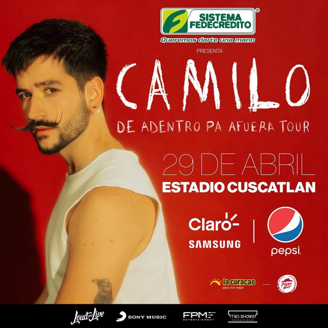 FandomMag_'s tweet image. ¿Ya tienes tus entradas para Camilo este 29 de abril? ⛺️

📌 Adquiere tus boletos en puntos de venta TodoTicket y en linea, ingresando a todoticket-sv.com

👉🏼 Clasificación: menores de 12 años acompañados de un adulto.

#Camilo #Concierto #TwoShows #DeAdentroPaFueraTour