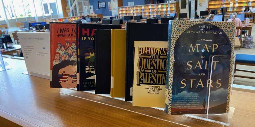 Check out our book display celebrating the contributions of #ArabAmerican authors for Arab-American Heritage Month!