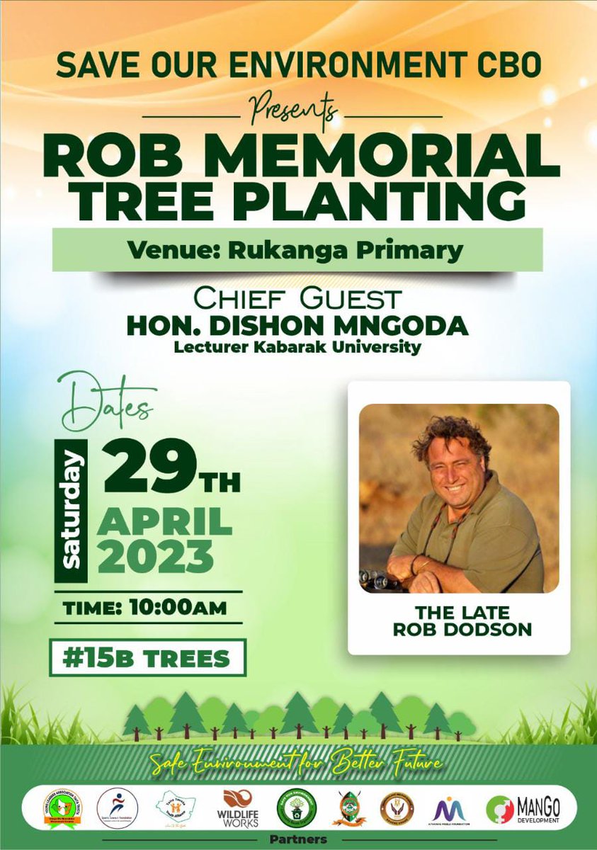 OurCbo's tweet photo. On 29th this Month, We shall be Hosting a Tree planting Event to Kasighau Residents in remembrance of The Late Rob Dodson.  Hon. Dishon Mngoda will be the Event Chief Guest. And the Event will take place at Rukanga Primary School in Kasighau Ward.

Save the Date and Join Us. https://t.co/FZXVHLBuFi